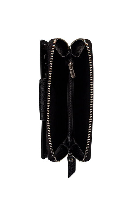 Zoozie Bags Cartera Lobby - Black, Cartera de Piel para Mujer, Elegante y Funcional con Cremallera, Color Negro